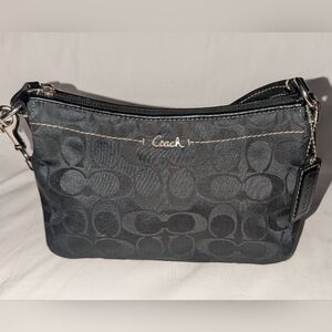 Coach Vintage Legacy Hampton Baquette Small Black Signature Shoulder Bag